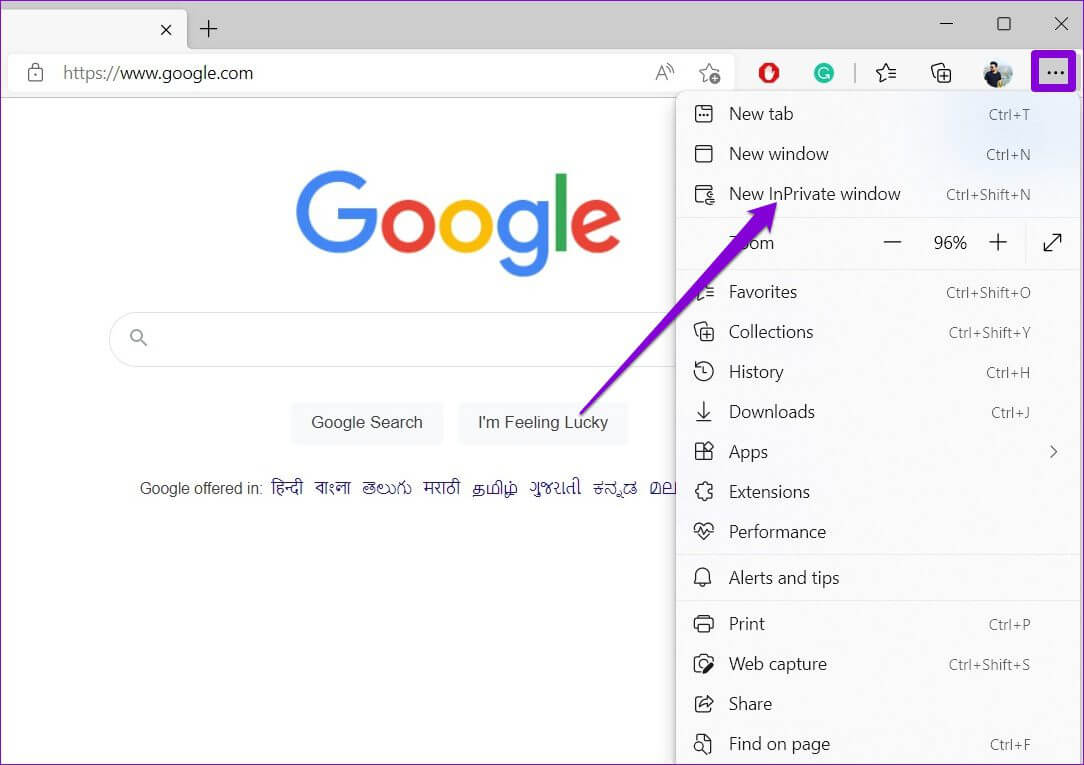 InPrivate-Window-in-Edge أهم 6 طرق لإصلاح عدم تحميل الصور في Microsoft Edge