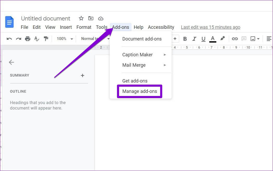 Manage-Add-Ons-in-Google-Docs كيفية تثبيت الوظائف الإضافية واستخدامها في محرر مستندات Google
