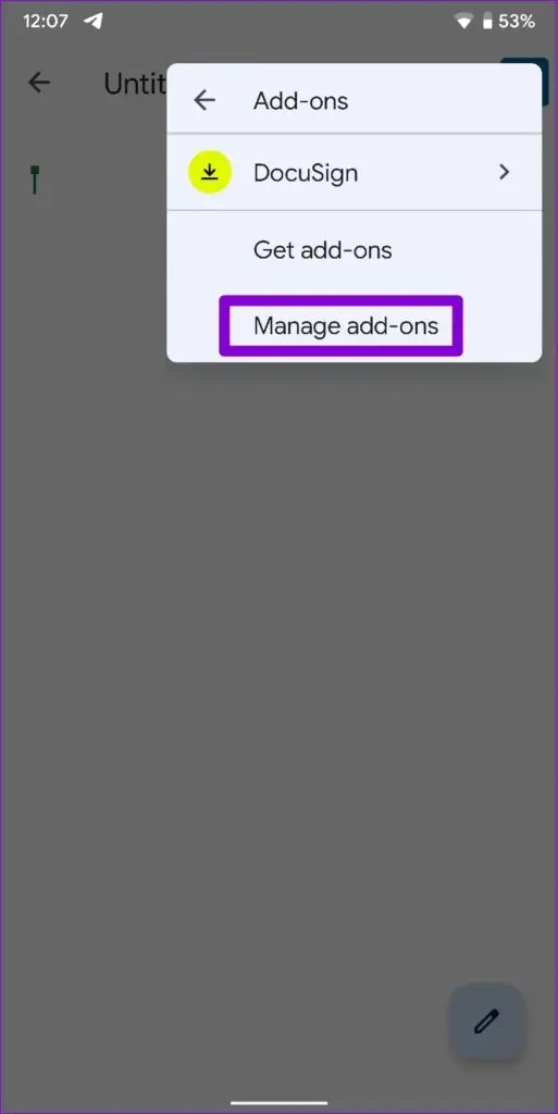 Manage-Google-Docs-Add-ons-for-Android-513x1024-1 كيفية تثبيت الوظائف الإضافية واستخدامها في محرر مستندات Google