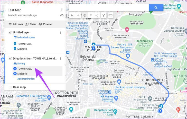 Maps-route-14-768x489-1 كيفية مشاركة المسار أو الاتجاهات المخصصة على خرائط Google لأجهزة الكمبيوتر الشخصية وأجهزة Android