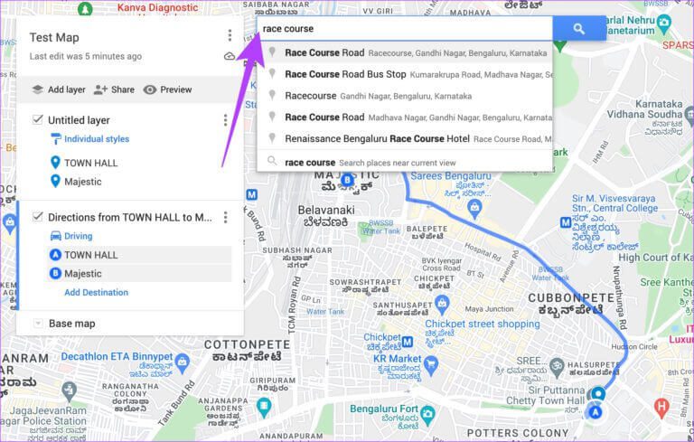 Maps-route-15-768x489-1 كيفية مشاركة المسار أو الاتجاهات المخصصة على خرائط Google لأجهزة الكمبيوتر الشخصية وأجهزة Android