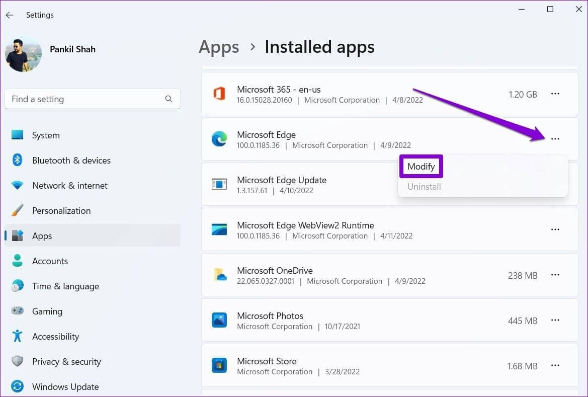 Modify-Edge-1 أفضل 6 طرق لإصلاح استمرار Edge في تسجيل خروجي من مواقع الويب