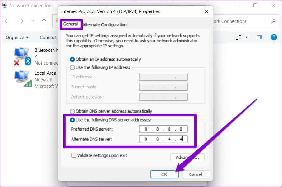 Modify-Internet-Protocol-on-Windows-3 أفضل 7 طرق لإصلاح خطأ No Route في Discord على Windows 10 و Windows 11