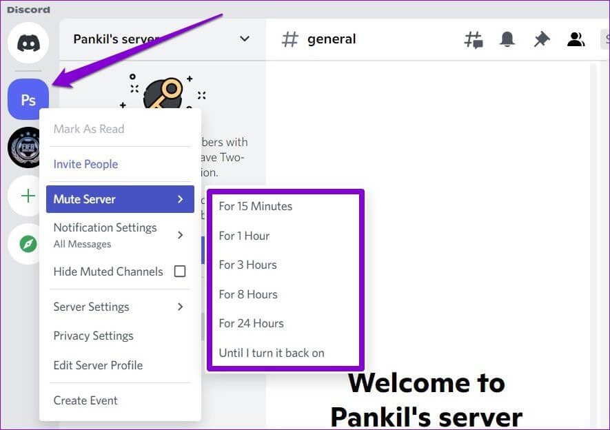 Mute-Discord-Server كيفية إيقاف تشغيل إشعارات Discord على الهاتف المحمول والكمبيوتر الشخصي