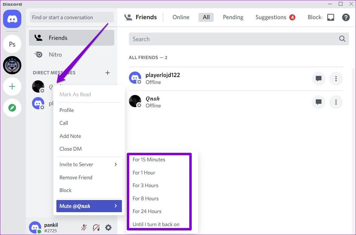 Mute-Specific-User-on-Discord-for-PC كيفية إيقاف تشغيل إشعارات Discord على الهاتف المحمول والكمبيوتر الشخصي