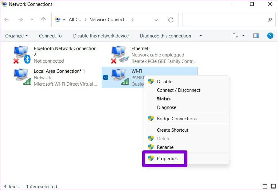 Open-Network-Properties-4 أهم 6 طرق لإصلاح عدم تحميل الصور في Microsoft Edge