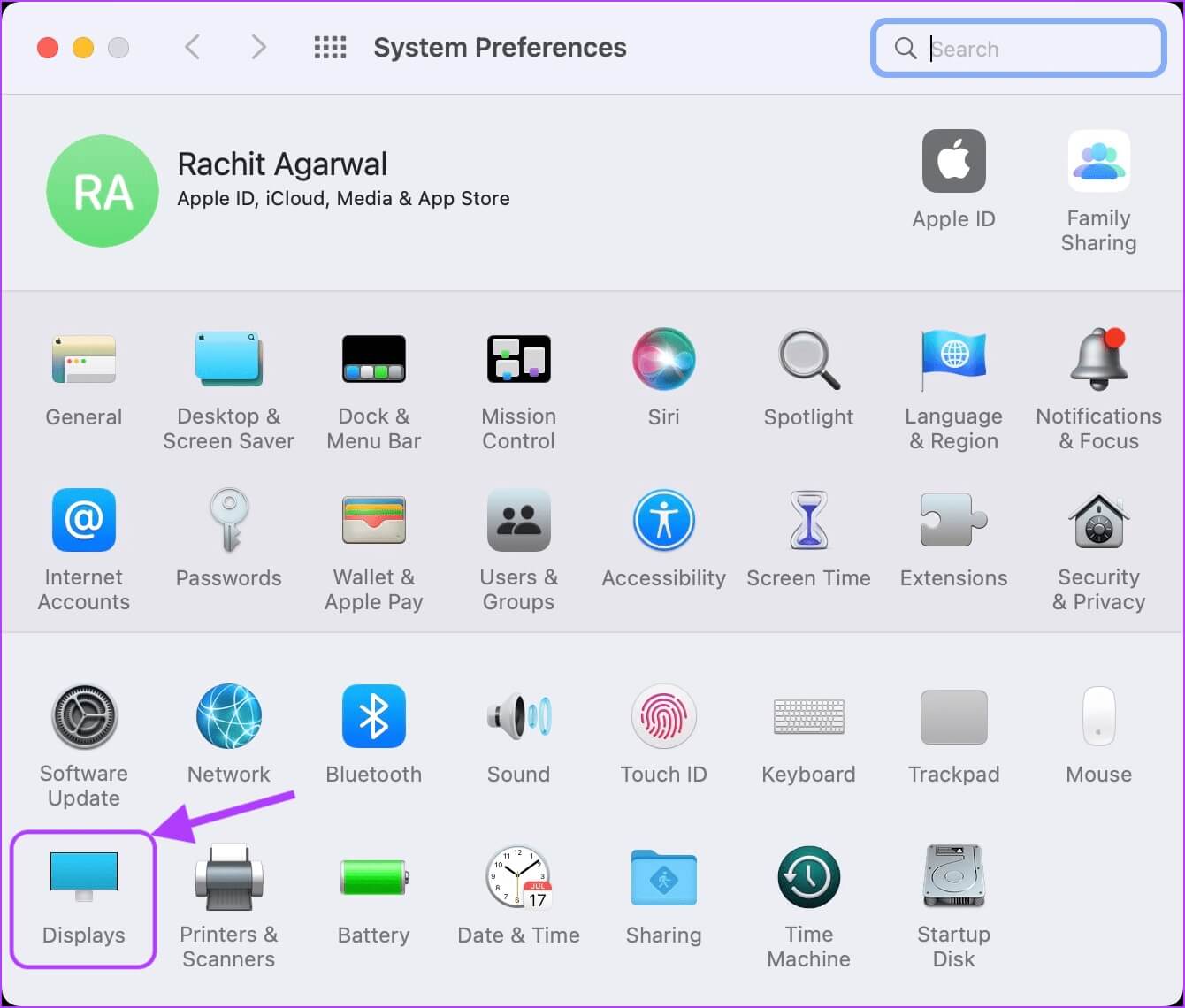 Open-display-settings-1 كيفية التبديل بين Universal Control و Sidecar على Mac و iPad