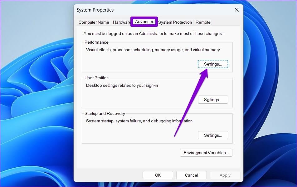 Performance-Options-on-Windows-11-952x599 أفضل 6 طرق لإصلاح مشكلة الشاشة الضبابية على Windows 11