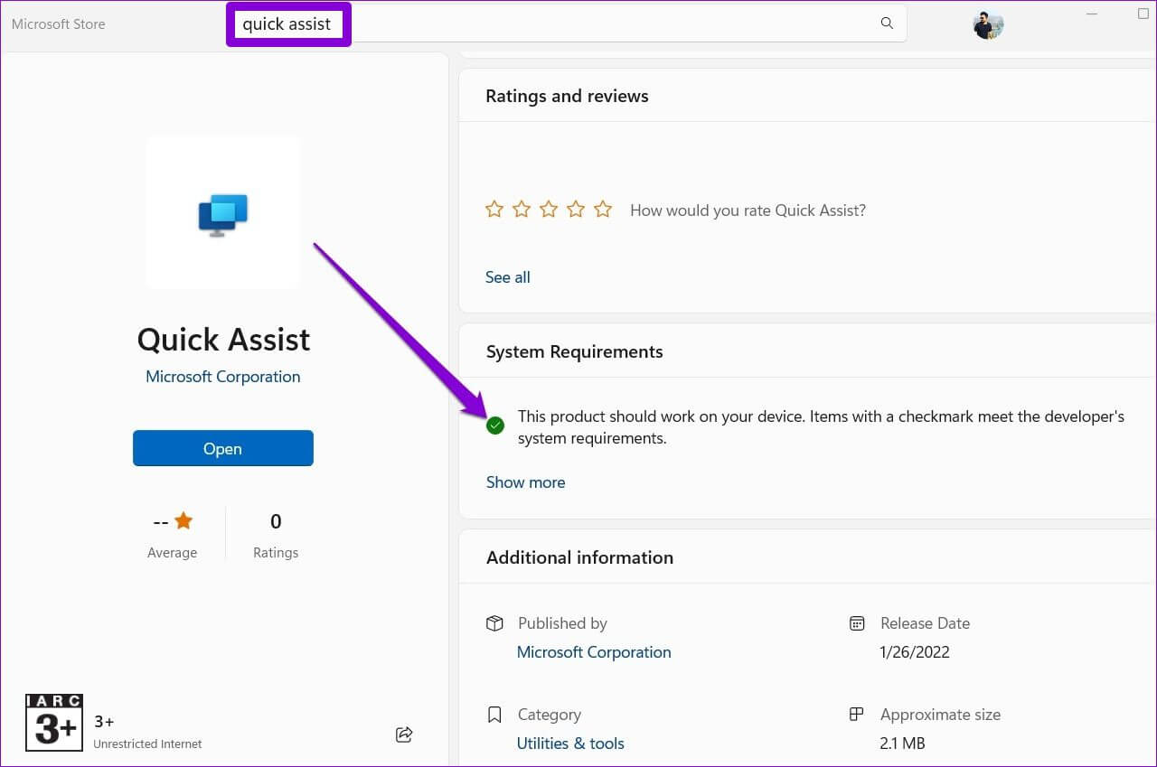 Quick-Assist-on-Microsoft-Store-1 أفضل 6 طرق لإصلاح عدم عمل المساعدة السريعة على Windows 11