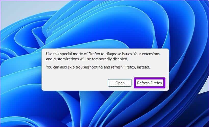 Refresh-Firefox-1 أفضل 5 طرق لإصلاح عدم فتح Firefox على Windows 10 و Windows 11