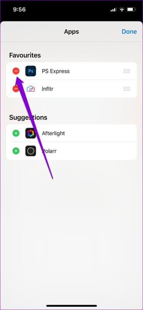 Remove-Extension-from-Favorite-474x1024-1 كيفية استخدام الإضافات في تطبيق الصور على iPhone