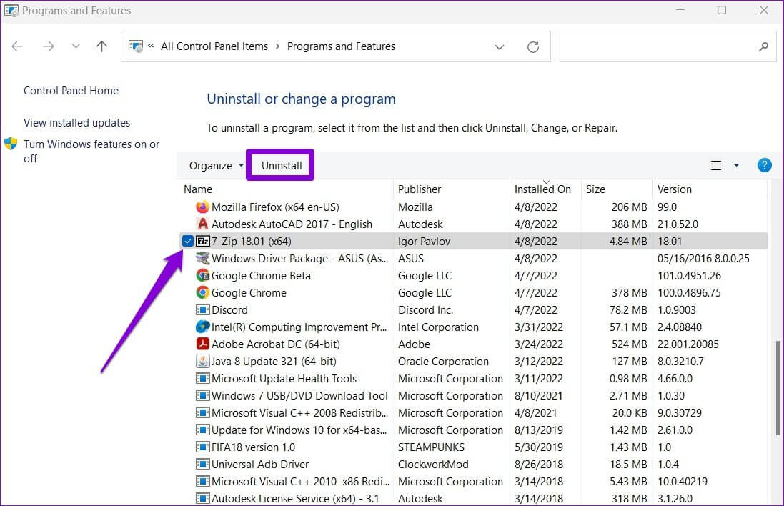 Remove-Programs-from-Windows-11 أفضل 5 طرق لإصلاح "خطأ في كتابة إعدادات الخادم الوكيل" على Windows 11