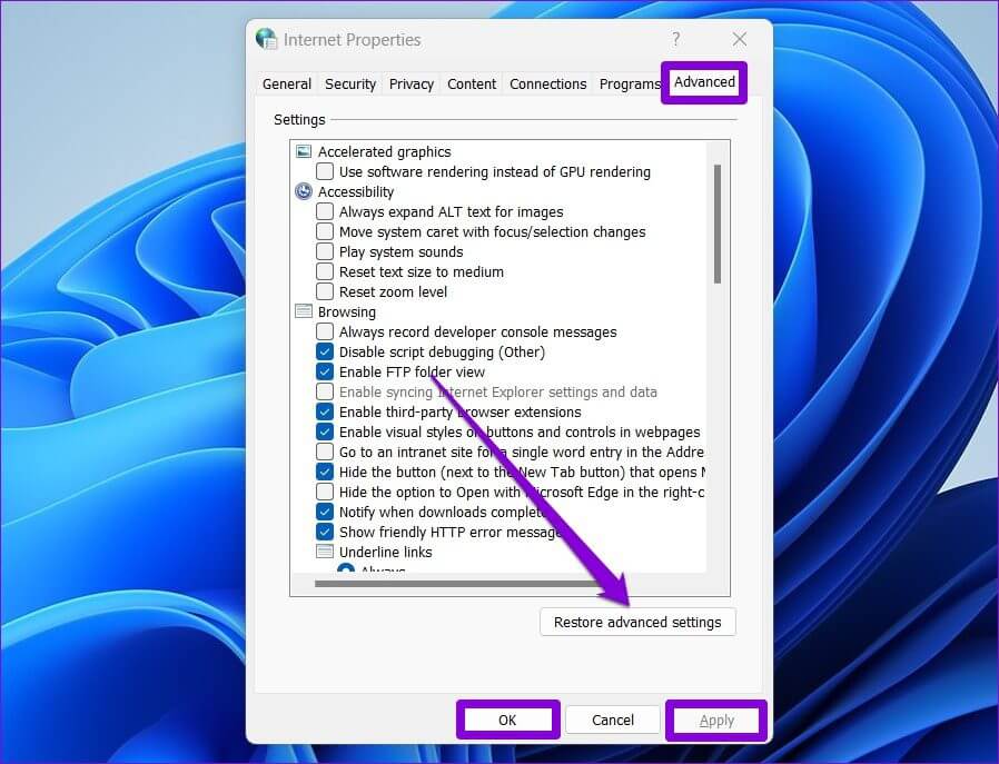 Restore-Internet-Settings-on-Windows-1 أفضل 6 طرق لإصلاح عدم عمل المساعدة السريعة على Windows 11