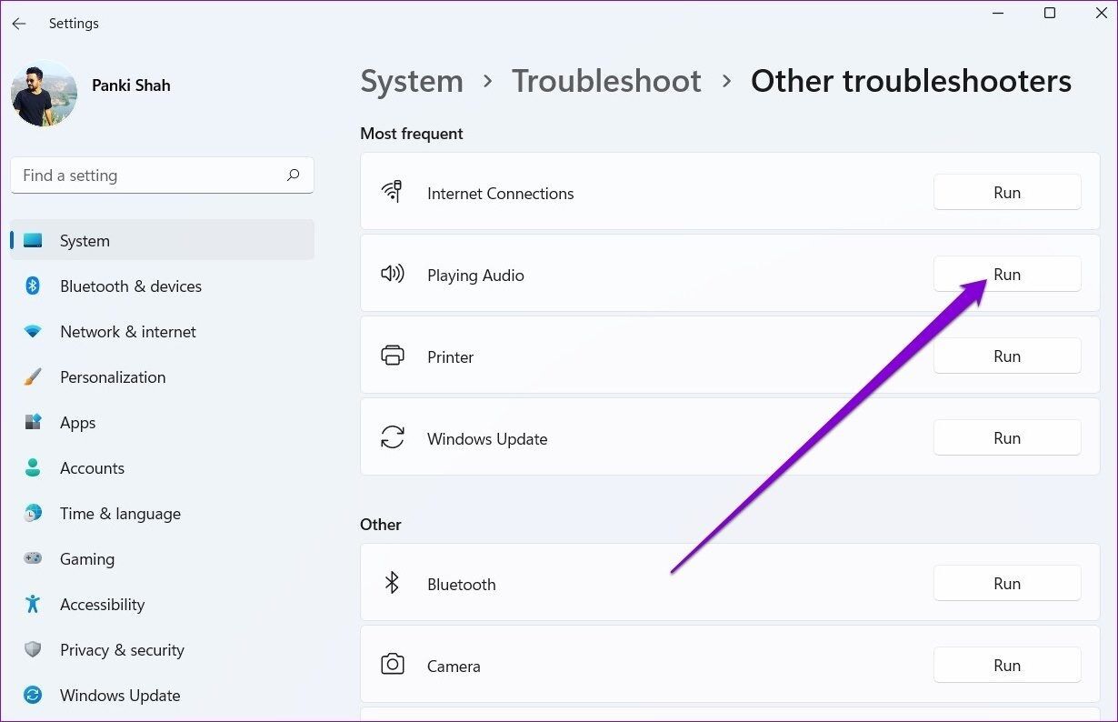 Run-Audio-Troubleshooter-1-1230x794 كيفية إصلاح مشكلات تشويه الصوت أثناء البث على Windows 11