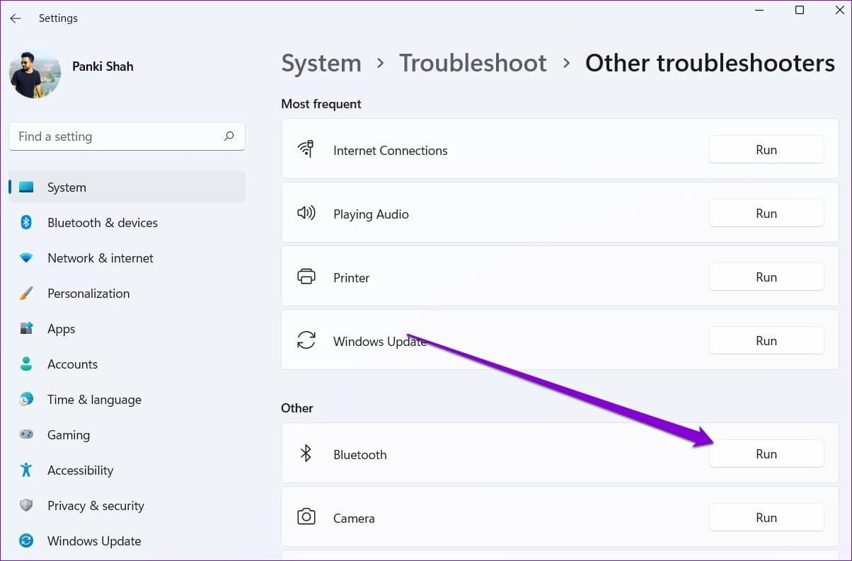 Run-Bluetooth-Troubleshooter-1204x793 أفضل 6 طرق لإصلاح تعذر إزالة جهاز Bluetooth على Windows 11
