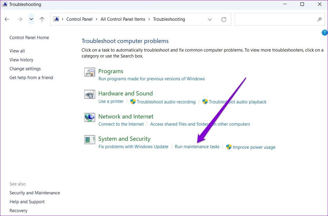 Run-Maintenance-Tasks-on-Windows-11 أفضل الطرق لإصلاح استمرار PowerShell في الظهور على Windows 11