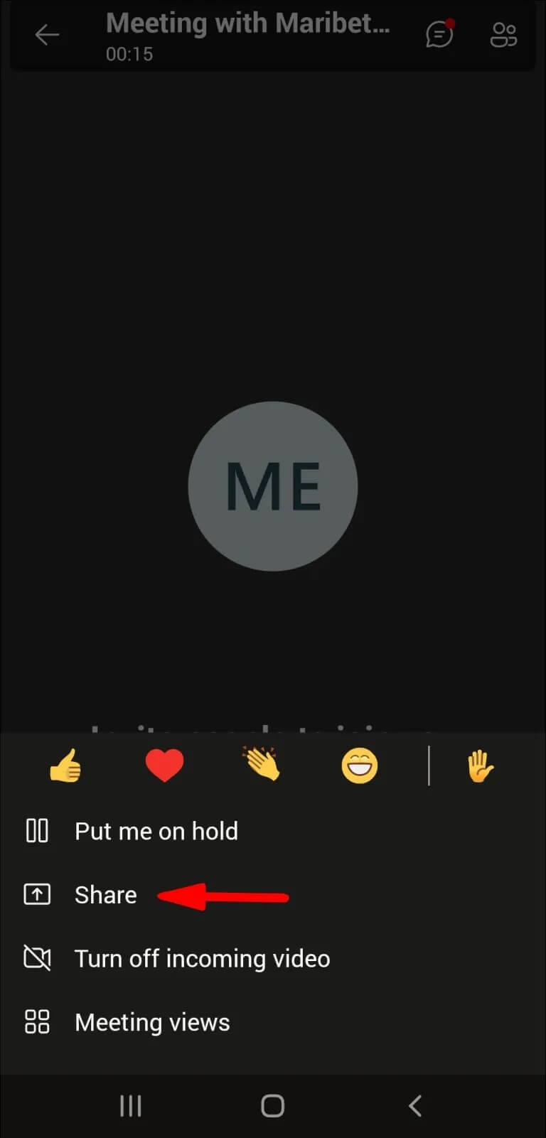 Screenshot_20210503-125007_Teams-768x1601 كيفية مشاركة مقطع فيديو بالصوت في Microsoft Teams