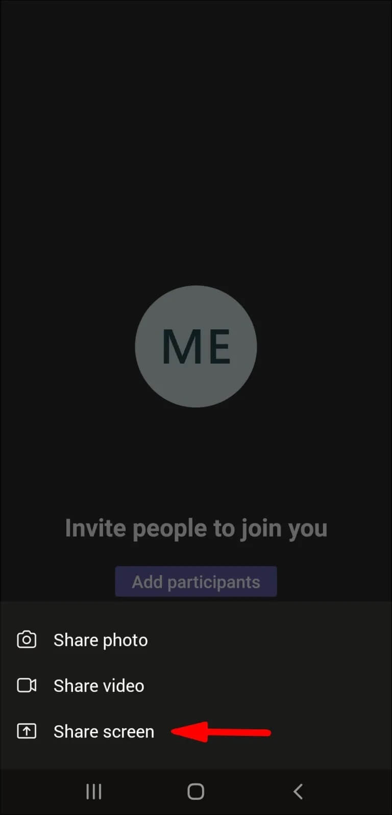 Screenshot_20210503-125019_Teams-768x1596 كيفية مشاركة مقطع فيديو بالصوت في Microsoft Teams