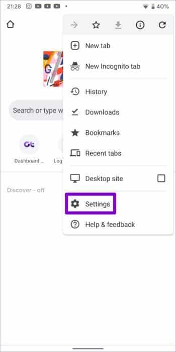 Settings-on-Chrome-for-Android-512x1024-1-350x700 أفضل 7 طرق لإصلاح عدم تحميل Chrome للصفحات على Android و iPhone