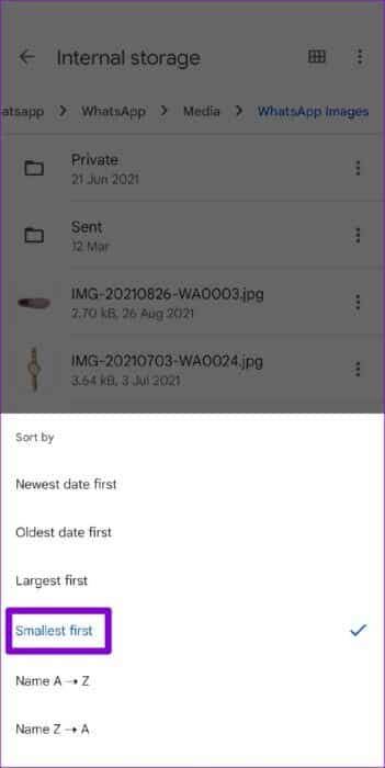 Sort-Files-By-Size-on-Android-1-513x1024-1 أفضل 6 طرق لإصلاح صور Google عالقة عند إعداد مكتبة الصور الخاصة بك