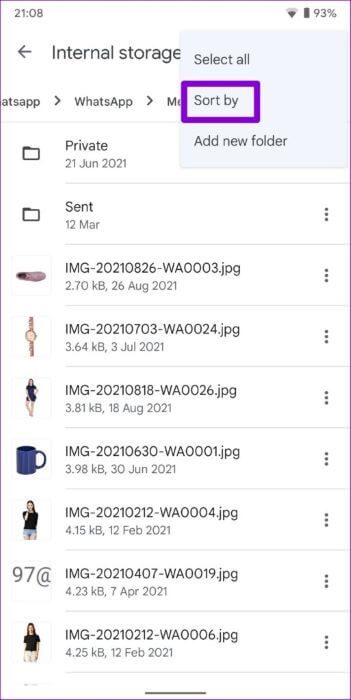 Sort-Files-in-File-Manager-1-513x1024-1 أفضل 6 طرق لإصلاح صور Google عالقة عند إعداد مكتبة الصور الخاصة بك