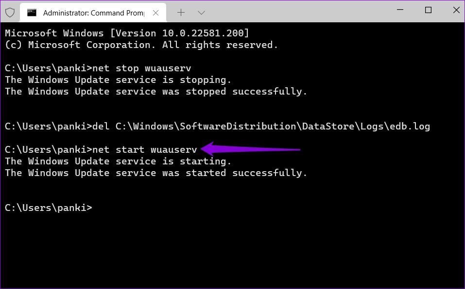 Start-Windows-Update-Service كيفية مسح سجل نشاط المستخدم على Windows 11