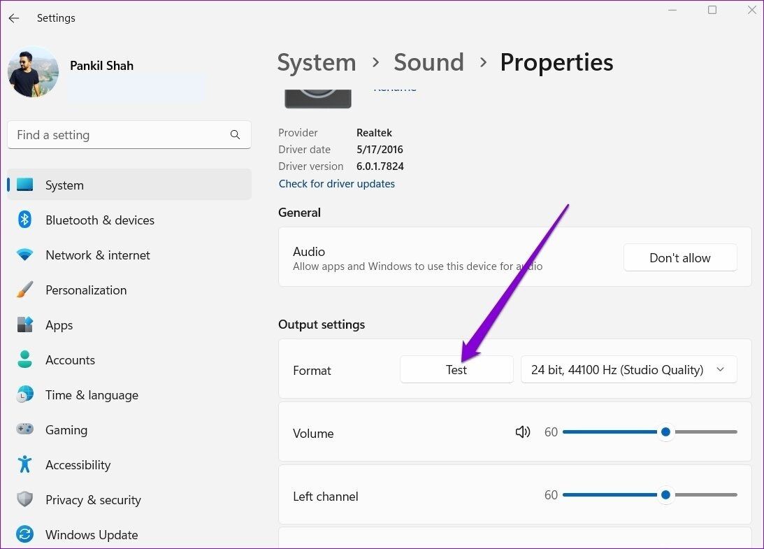 Test-Audio-on-Windows-1-1093x785 كيفية إصلاح مشكلات تشويه الصوت أثناء البث على Windows 11