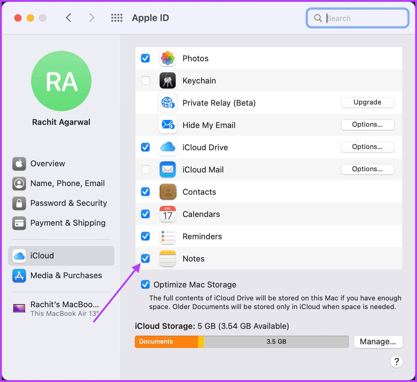 Turn-off-iCloud-Sync-3 أفضل 5 طرق لإصلاح تعطل Apple Notes في Mac