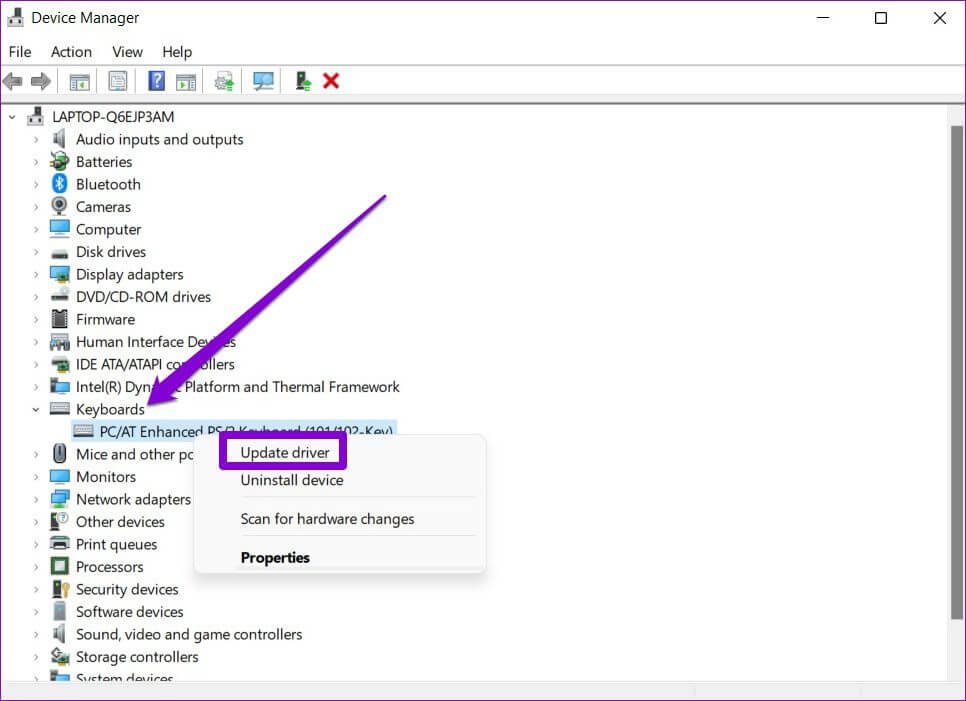 Update-Keyboard-Driver أفضل 8 طرق لإصلاح تأخر لوحة المفاتيح على Windows 11