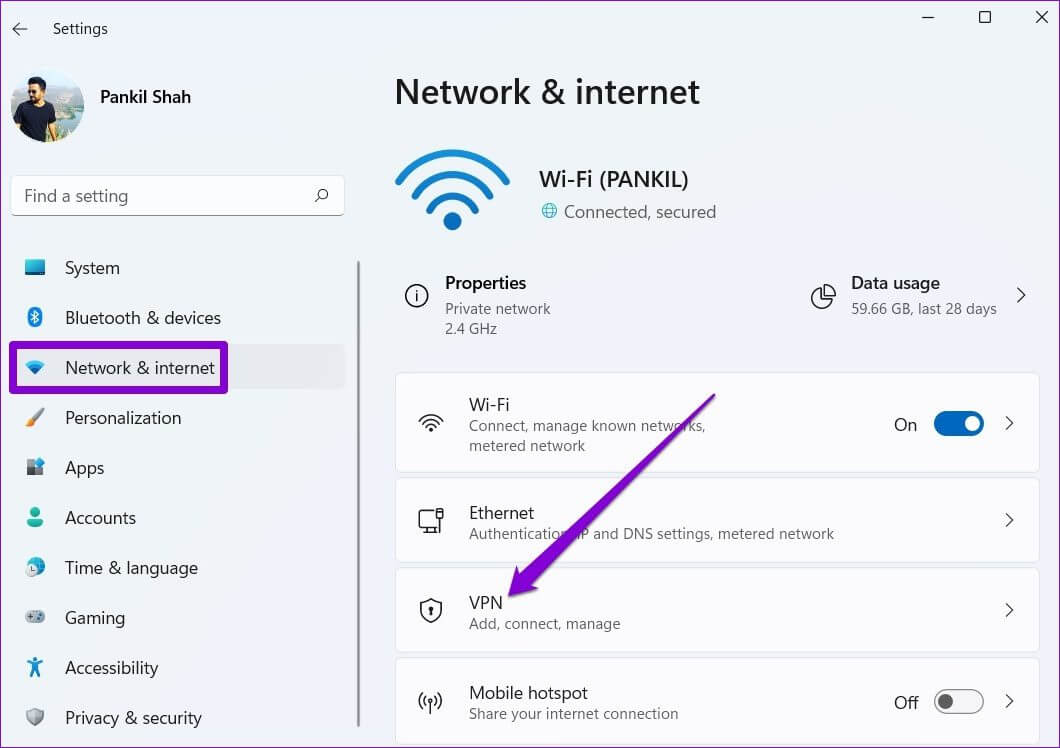 VPN-Settings-on-Windows-11 أفضل 7 طرق لإصلاح خطأ No Route في Discord على Windows 10 و Windows 11