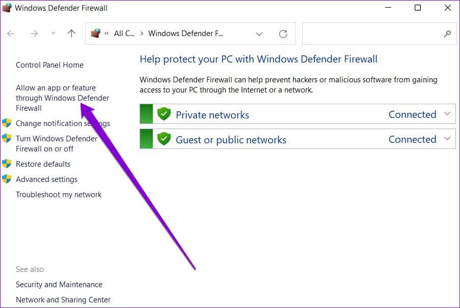 Windows-Defender-Firewall-1 أفضل 7 طرق لإصلاح خطأ No Route في Discord على Windows 10 و Windows 11