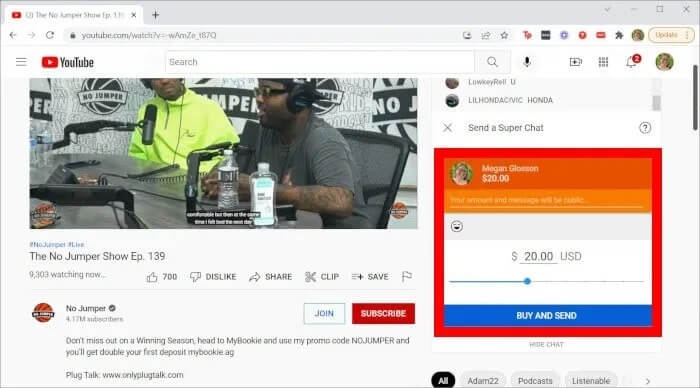 YouTube-Live-Super-Chat-Send كيفية المشاهدة والدردشة على YouTube Live Stream