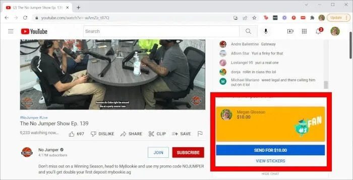 YouTube-Live-Super-Sticker-Send كيفية المشاهدة والدردشة على YouTube Live Stream