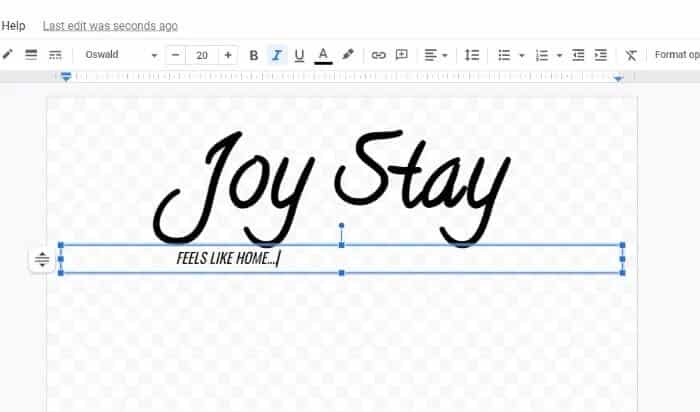 add-a-tagline-to-your-logo كيفية إنشاء شعار باستخدام Google Drawings