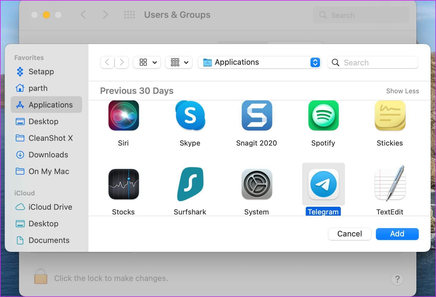 add-telegram-at-startup أفضل 7 طرق لإصلاح عدم عمل Telegram على Mac