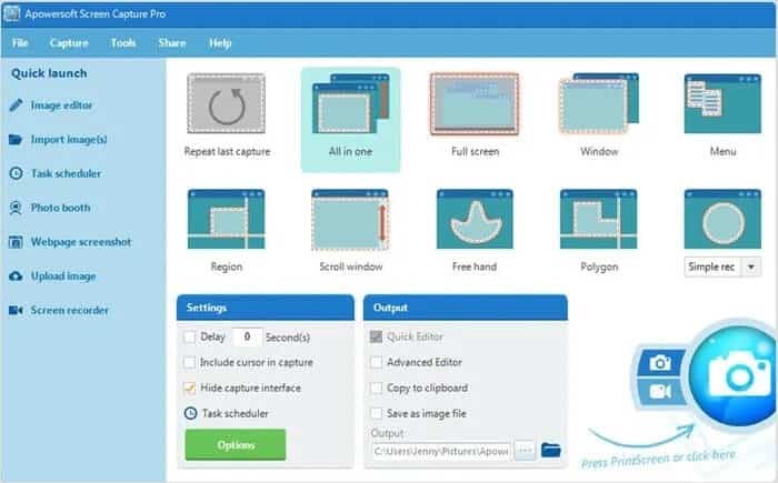 capture-scrolling-screenshots-apowersoft-screen-capture-pro كيفية أخذ لقطة شاشة كصورة متحركة في Windows