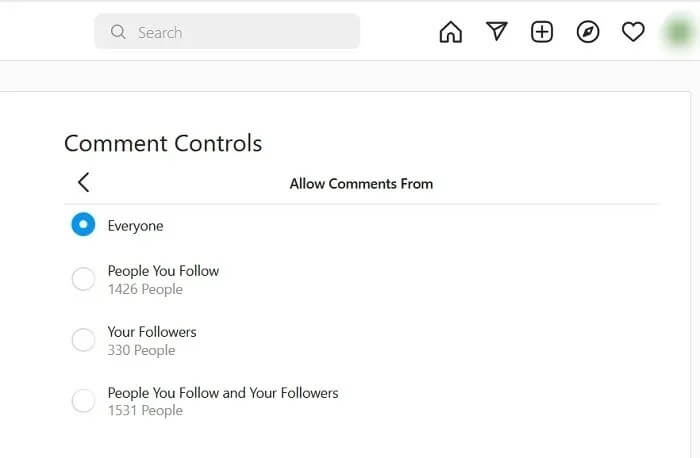 comments-instagram-desktop-comment-controls-options كيفية إدارة التعليقات على Instagram