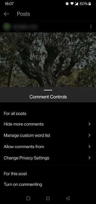 comments-instagram-moble-controls كيفية إدارة التعليقات على Instagram