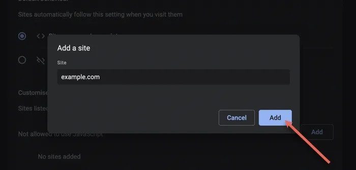 confirm-adding-website كيفية النسخ واللصق في المواقع التي لا تسمح لك بذلك