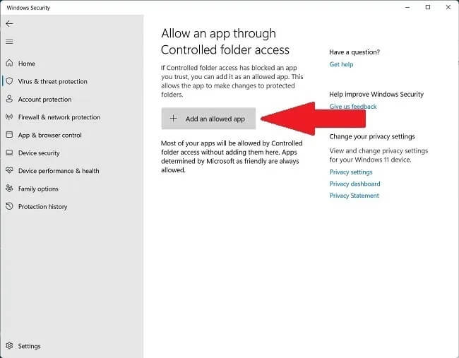 controlled-folder-access كيفية تمكين الحماية من برامج الفدية في Windows