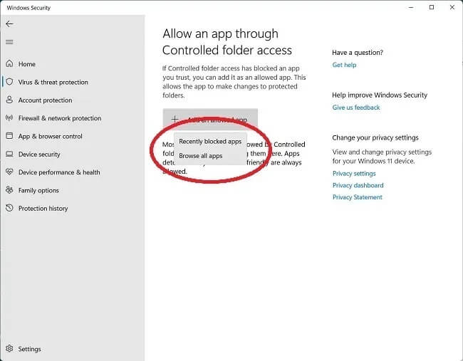 controlled-folder-access2 كيفية تمكين الحماية من برامج الفدية في Windows
