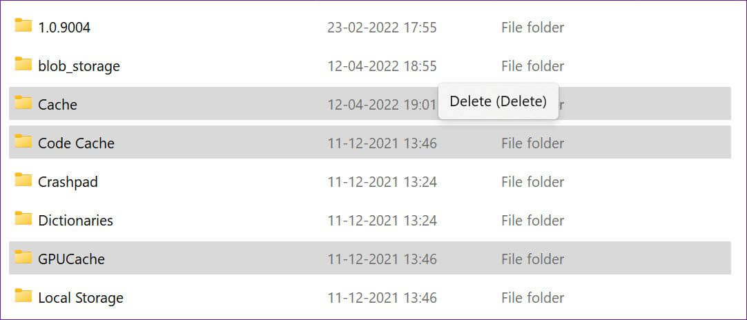delete-discord-cache-on-windows أفضل 7 طرق لإصلاح فشل تحديث Discord على Windows و Mac