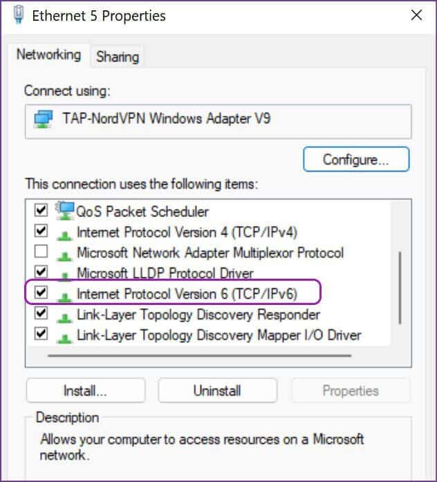 disable-IPv6-to-fix-VPN-on-Windows-11-632x697 أفضل 8 طرق لإصلاح عدم عمل VPN في Windows 11