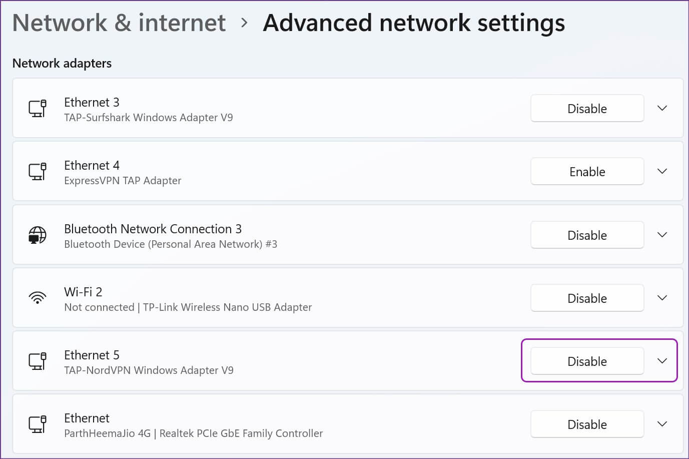 disable-and-enable-VPN-Fix-VPN-Not-Working-in-Windows-11-1377x917 أفضل 8 طرق لإصلاح عدم عمل VPN في Windows 11