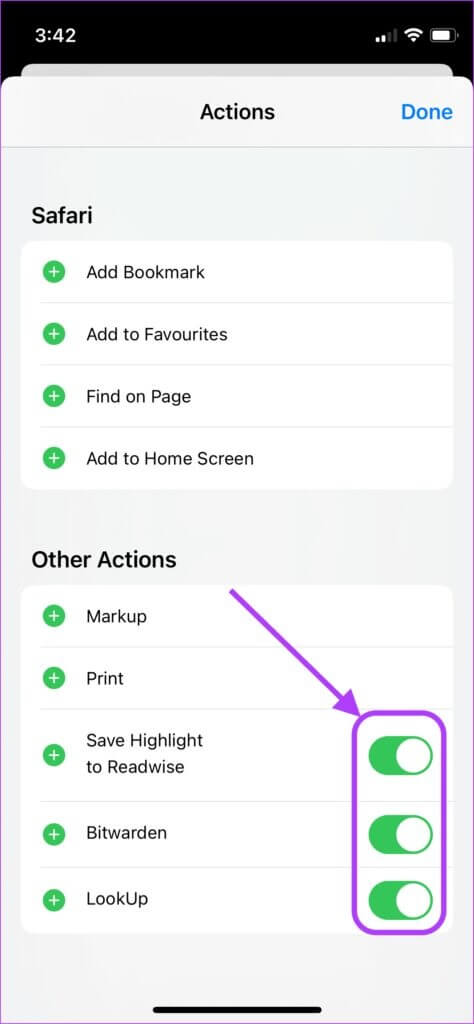 disable-toggles-for-extra-app-actions-474x1024-1 كيفية تحرير ورقة المشاركة Share Sheet على iPhone