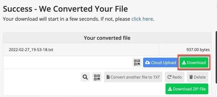 download-converted-text كيفية النسخ واللصق في المواقع التي لا تسمح لك بذلك