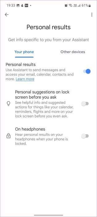 enable-personal-results-1-315x700 أفضل 9 طرق لإصلاح عدم عمل مساعد Google في هواتف Samsung Galaxy