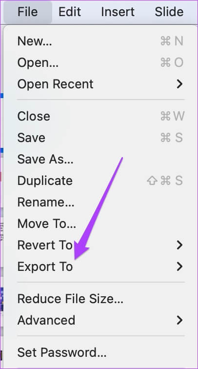 export-options-keynote-mac-406x756 كيفية تحويل ملف Keynote إلى فيديو على iPhone و iPad و Mac