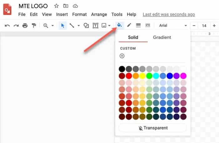 fill-color-in-logo-text كيفية إنشاء شعار باستخدام Google Drawings