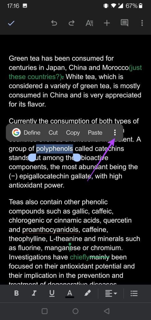 google-docs-track-changes-long-tap-text-485x1024-1-485x1024 كيفية استخدام تعقب التغييرات في مستندات Google